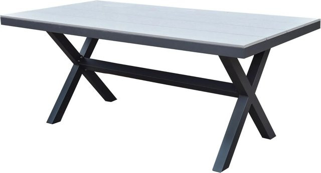 Osoltus Gartentisch mit X-Gestell aus Aluminium und Kunststoffholz in Ash Grey, B/T: 180 x 90 cm - Bild 1