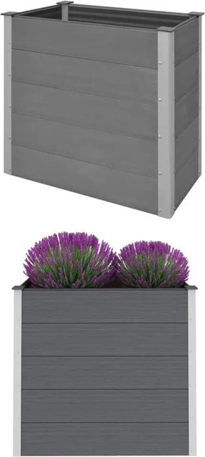 furnicato Garten-Hochbeet aus WPC in Grau, B/T/H: 100 x 50 x 91 cm - Bild 1
