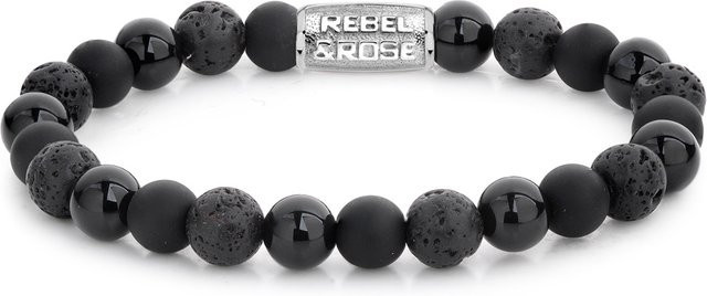 Rebel & Rose Armband, Edelstahl, Schwarz, Herren - Bild 1