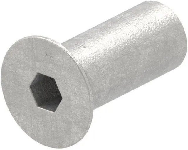 FeNau Hülsenmutter aus Edelstahl V2A in Silber, M4 x 12 mm, Senkkopf mit Innensechskant - Bild 1