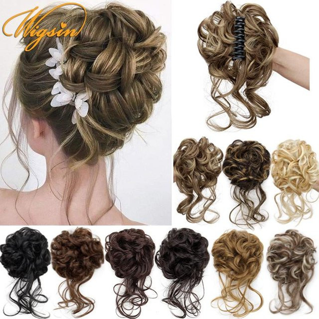 WIGSIN Messy Bun Haarverlängerung, Lockiges Haar, Damen - Bild 1