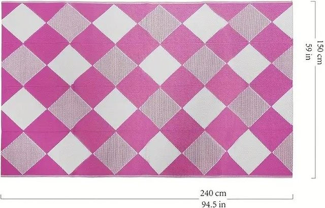 Waschbare Outdoor-Matte für Wohnmobile und Camping, rosa, B/B: 160 x 230 cm - Bild 1
