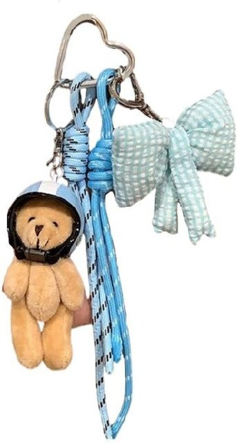 Schlüsselanhänger Bär mit Schleife, blau, Unisex - Bild 1