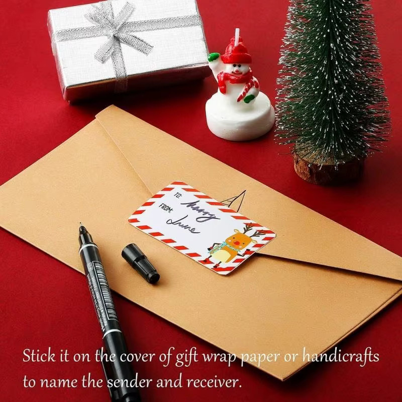 250 selbstklebende Weihnachtsgeschenk-Namensschilder in 6 Designs, bunte Aufkleber für die Geschenkverpackung und Dekoration - Bild 2