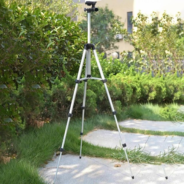 Höhenverstellbares Laser-Level-Stativ aus Aluminiumlegierung in Silber, Höhe: 1 m - Bild 1