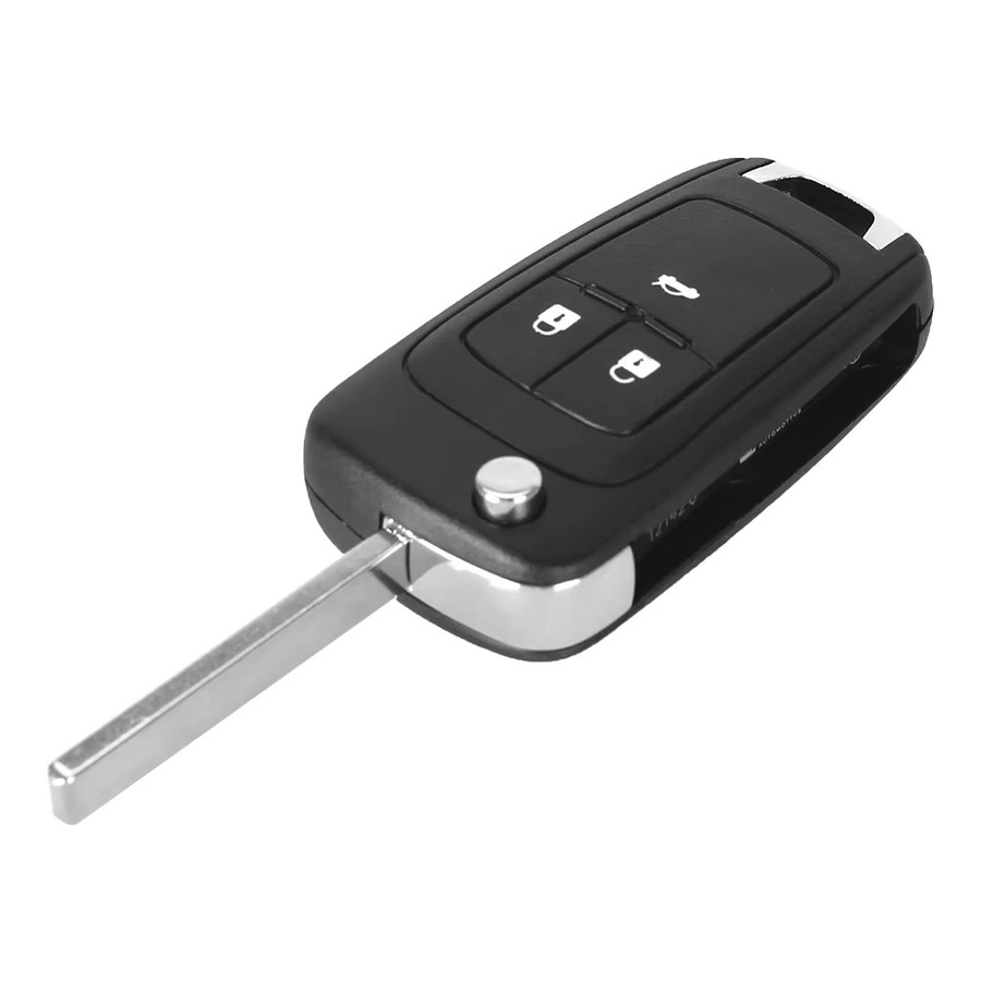 KEYYOU Flip Folding Autoschlüssel Gehäuse für Chevrolet Cruze Epica Lova Camaro Impala, Schwarz, HU100 Klinge - Bild 2