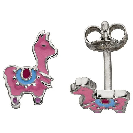 Colkid Kinder Ohrstecker Lama, pink, 925 Silber - Bild 1