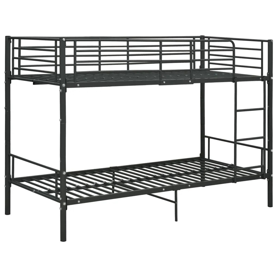 vidaXL Etagenbett aus Metall in Schwarz für Kinder, B/T/H: 90 x 200 x 150 cm - Bild 2