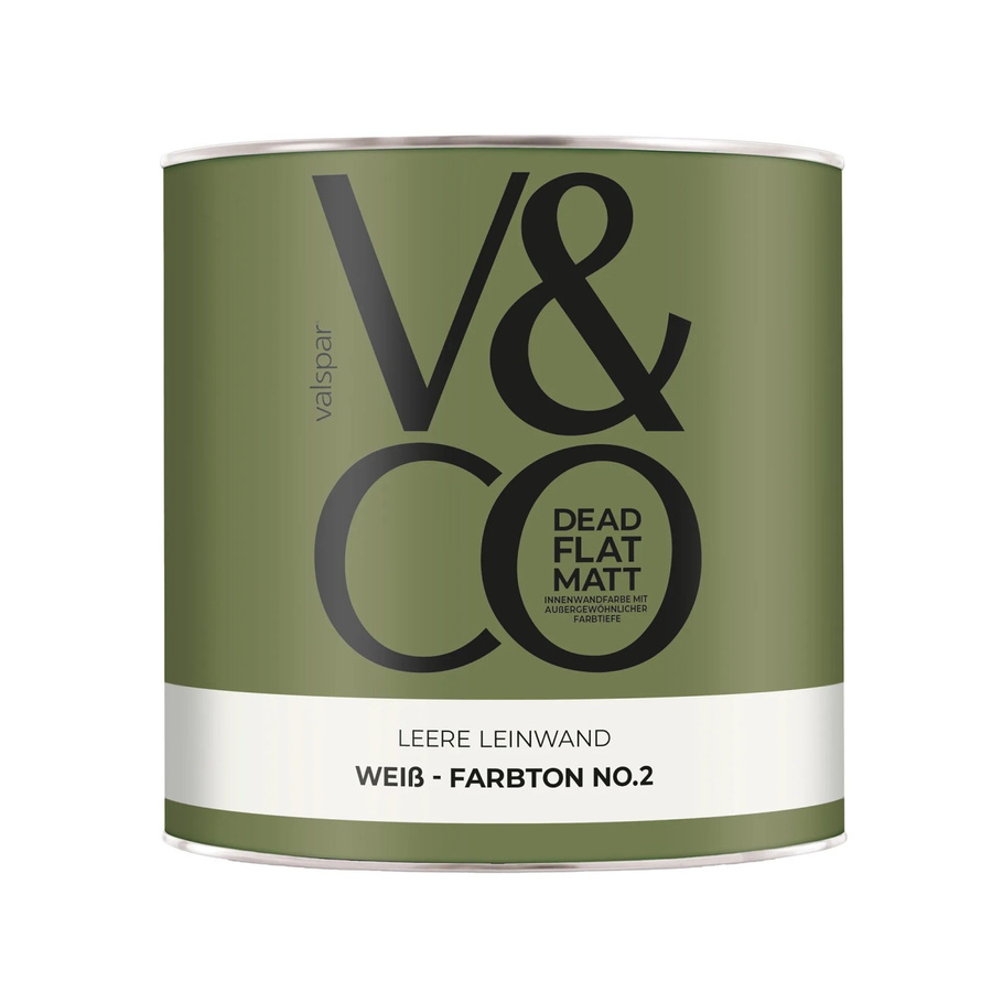 V&CO Premium-Innenfarbe Dispersion in Weiß, Dead Matt, wasserbasiert und konservierungsmittelfrei, 2,5 l - Bild 2