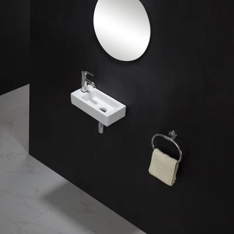 YISENLUO Mini Wandwaschbecken aus Keramik in Weiß, glänzend - Bild 2