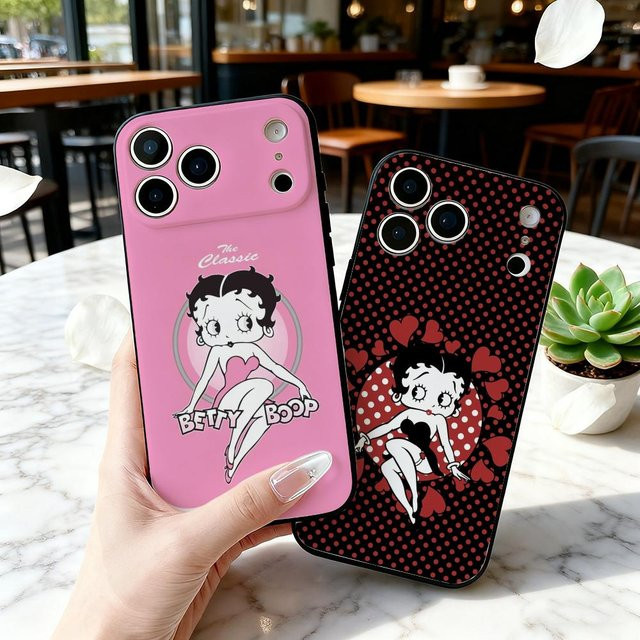 Süße B-Bettys Girl B-Boops Handyhülle für iPhone 11 bis 17 Pro Max Plus Air Mini in Schwarz - Bild 1
