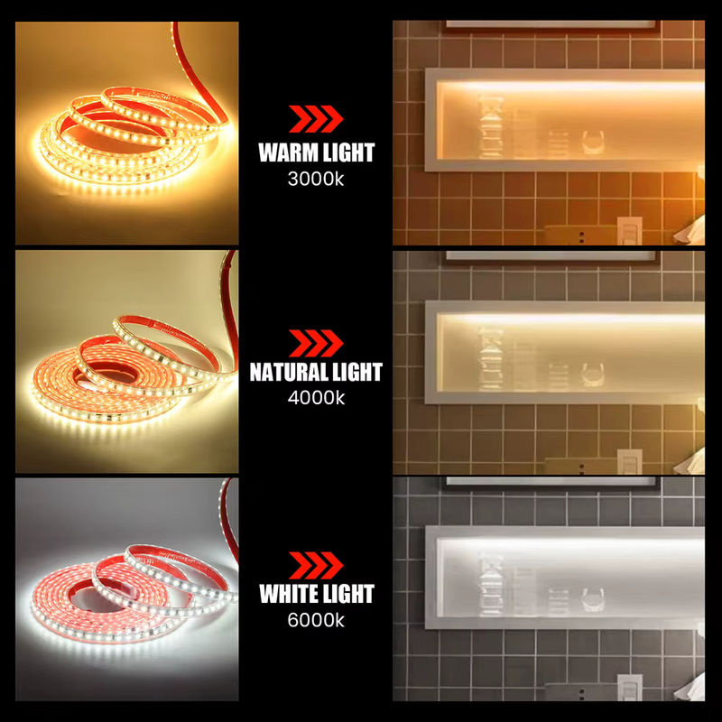 KISUFU RGBIC LED Streifen Licht IP67 wasserdicht, Weiß, 220V AC - Bild 3