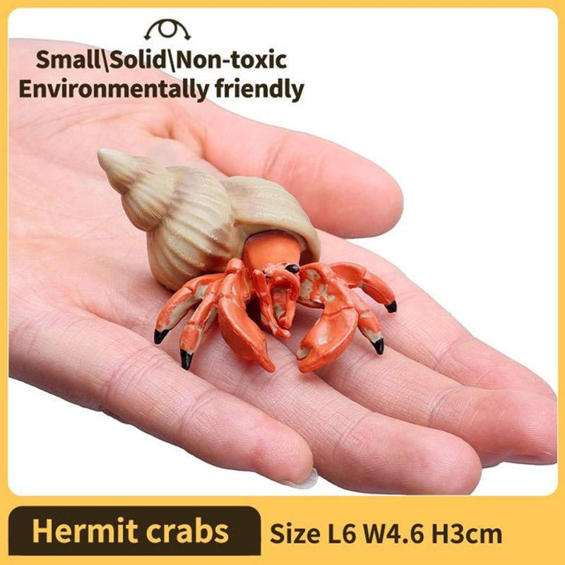 Discover Intime Einsiedlerkrebs Tierfigur aus PVC in Hellbeige oder Rosafarben-Orange als lehrreiches Spielzeug für Kinder ab 18 Monaten - Bild 1