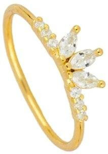 Allbestart Ring 925 Silber, vergoldet, Zirkonia, Damen - Bild 1