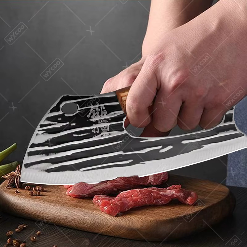 WXCOO 1-3-teiliges professionelles Kochmesser-Set aus Edelstahl mit Fleischbeil und Schneidemesser - Bild 2