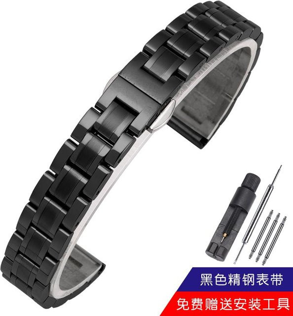 Uhrenarmband Edelstahl, Schwarz, Damen - Bild 1