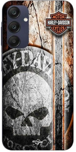 Samsung Galaxy A25 Handyhülle Harley Davidson Totenkopf Vintage Maniacase Multicolor - Bild 1