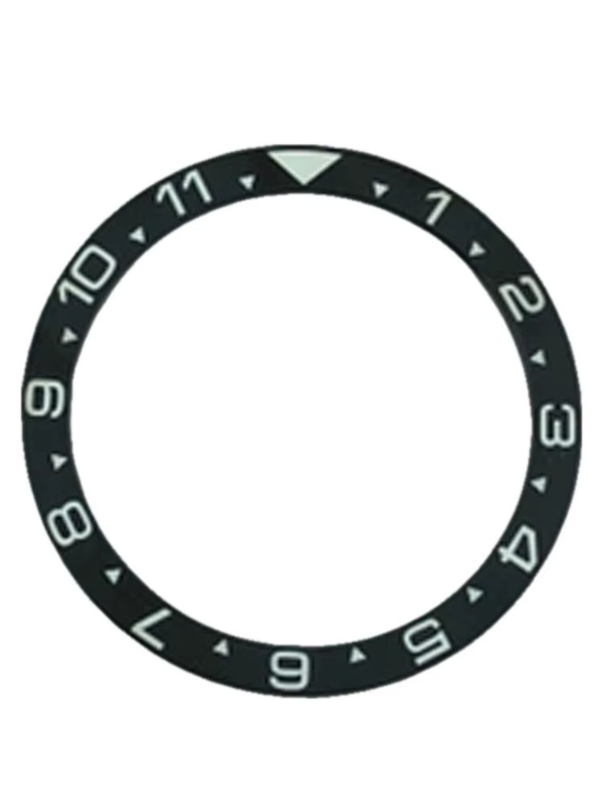 Neiton Uhrenteile Lünette, Keramik, Edelstahl, Schwarz, 38 mm - Bild 2
