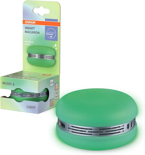 OSRAM Bluetooth SMART+ Macaron Lautsprecher mit RGB LED-Licht und Bewegungssteuerung in Grün - Bild 1