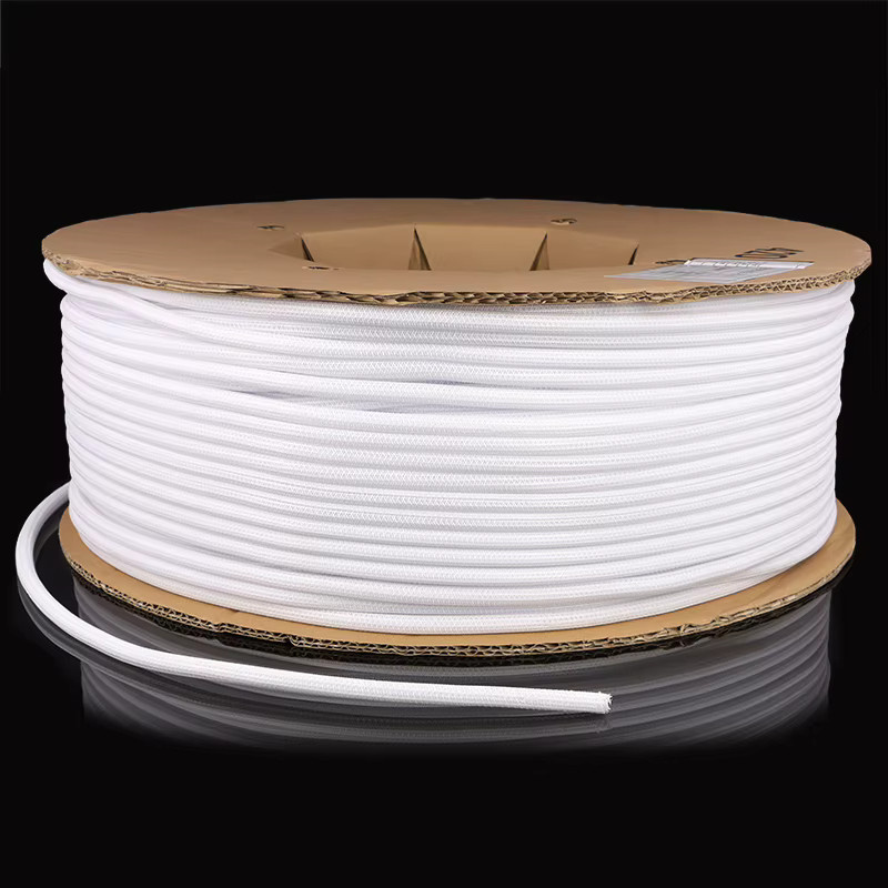 Weiße selbstschließende Kabelummantelung aus PET, geflochtener Kabelschutzschlauch für Kabelmanagement, Durchmesser: 3 mm bis 32 mm - Bild 5