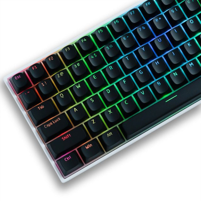 XVX Horizon Line Pudding Tastenkappen Set aus durchscheinendem PBT für mechanische Tastaturen, Schwarz-Weiß, 117 Tasten - Bild 1