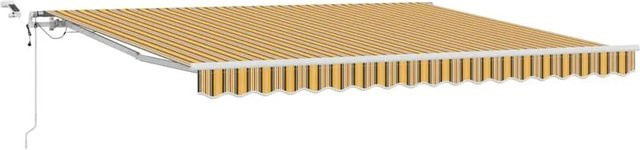 vidaXL Einziehbare Markise Gelb-grau Mehrfarbig B: 400 cm, T: 300 cm - Bild 1