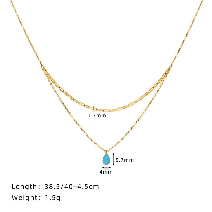 OBEAR Halskette, Gold, Tröpfchen-Anhänger, Unisex - Bild 2