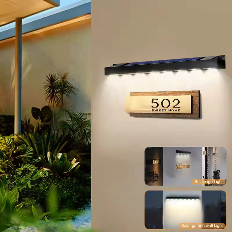 ZTree Solar-LED-Wandleuchte für den Außenbereich in Schwarz mit warmweißem Licht und wasserdichtem Design für Garten und Terrasse - Bild 4
