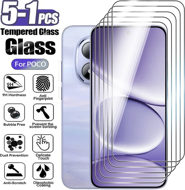 Xiaomi Displayschutzfolie aus gehärtetem Glas für Redmi Note 15 Pro Note 14 13 12 11 4G 5G in Transparent - Bild 1