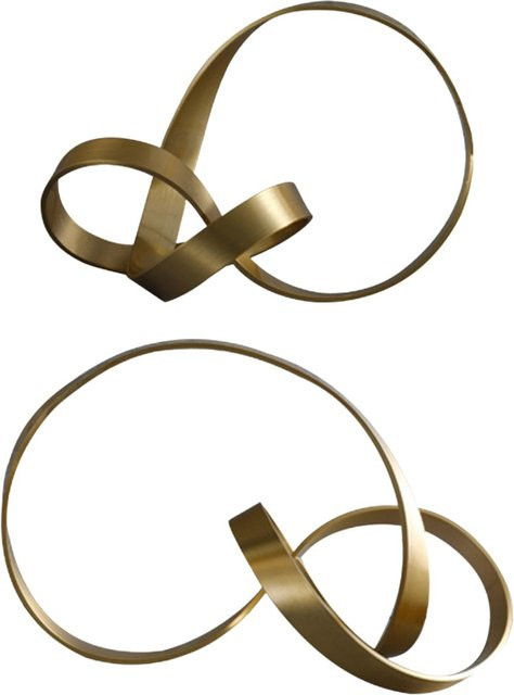Homyl Goldene Metall Ornament Figuren Abstract Twist Deko für dein Zuhause - Bild 1