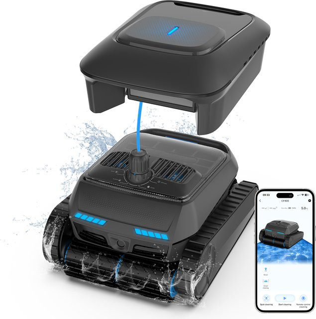 AIRROBO CP400 Poolroboter mit App-Steuerung, Smart Navigation für Wand- und Bodenreinigung, 45000PA Saugkraft, Schwarz - Bild 1