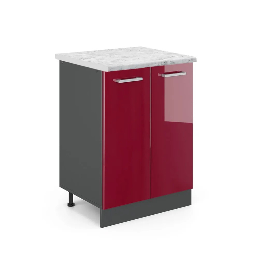 Vicco Küchenunterschrank R-Line Bordeaux Hochglanz Anthrazit B: 60 cm, H: 81,6 cm, T: 46 cm - Bild 2