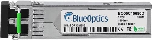 BlueOptics SFP Transceiver BO05C15680D kompatibel mit Garland Technology, SFPZX, LC-Duplex, 1000BASE-ZX, Singlemode Fiber, 1550nm, 70KM, DDM, Farbe: Silber - Bild 1