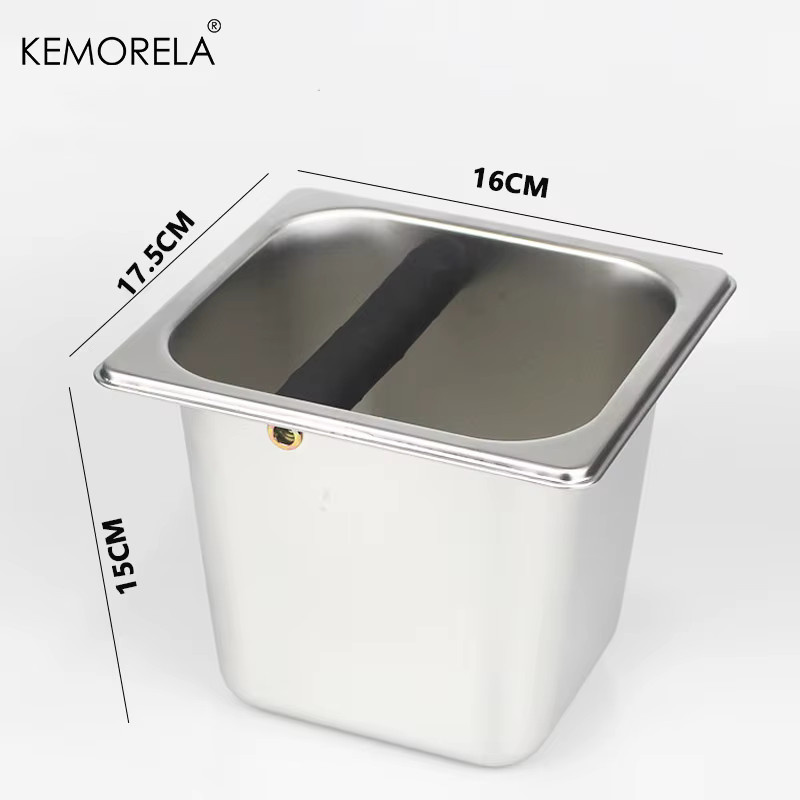 KEMORELA Tragbarer Edelstahl-Kaffeesatzbehälter in Silber für Espressomaschinen - Bild 5
