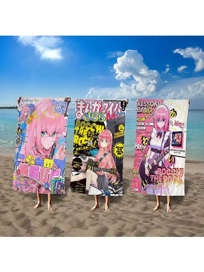 B-Bocchi The Rock Anime Mikrofaser Strandtuch, saugfähig und weich, Multicolour - Bild 5