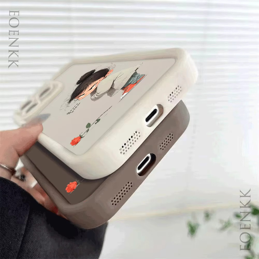 Stoßfeste Cartoon Girl Handyhülle für iPhone 11 bis iPhone 16 Pro Max in Schwarz und Multicolour - Bild 3
