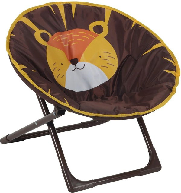 Relaxdays Moonchair für Kinder mit Löwen-Design, faltbar, Multicolor, B/T/H: 47 x 50 x 48 cm - Bild 1