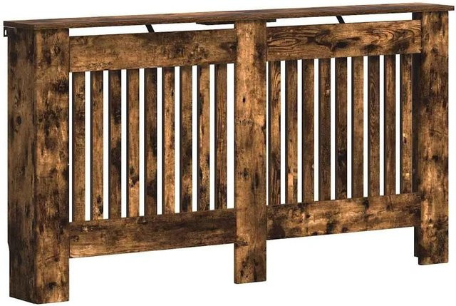 vidaXL Heizkörperabdeckung aus Holz in Geräucherte Eiche mit vertikalem Latten-Design, B/T/H: 152 x 19 x 81,5 cm - Bild 1