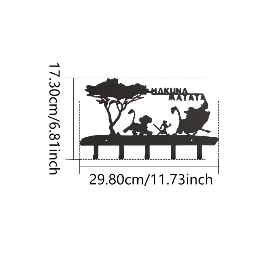 CIFBUY Wandmontiertes Schlüsselregal aus Metall in Schwarz als dekorativer Schlüsselhaken zur Aufbewahrung - Bild 2