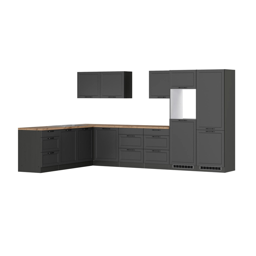 Held Winkelküche Kempten in Landhaus Optik, Grau/Graphit, Breite: 360 cm - Bild 2