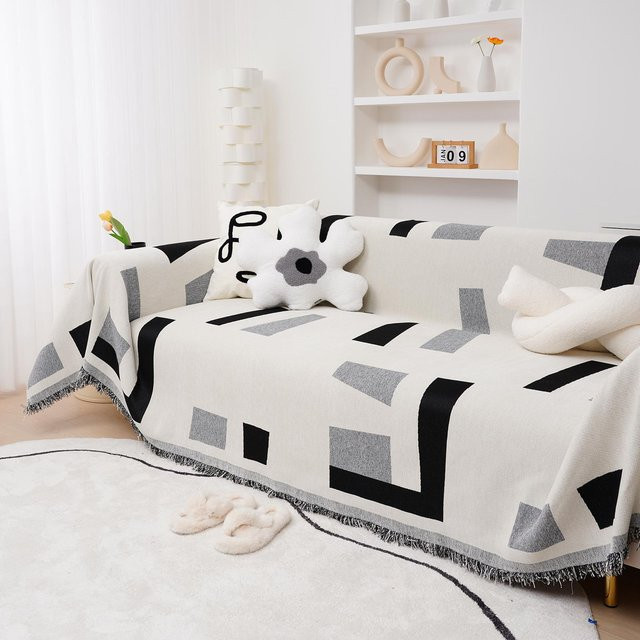 Moderne Chenille Sofadecke von Super Six in Grau, rutschfester Überwurf für alle Jahreszeiten, B/T: 180 x 130 cm - Bild 1