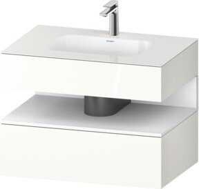 Duravit Einbauwaschtisch-Möbel-Set Qatego mit LED-Beleuchtung in Weiß, B/T/H: 80 x 55 x 60 cm - Bild 1