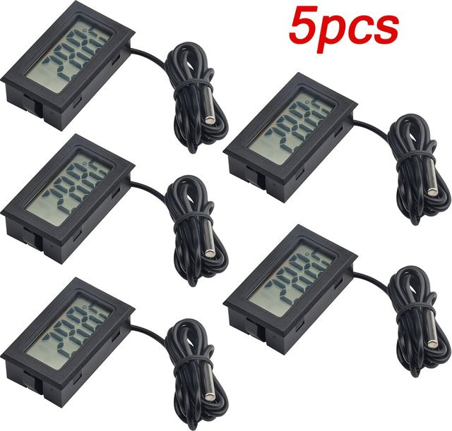 diymore FY-10 LCD Digital Thermometer Schwarz für Aquarium, Auto und Wasser - Bild 1