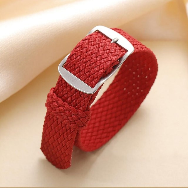 TolTales Uhrenarmband Nylon Gewebtes Canvas, rot, Unisex, 22mm - Bild 1