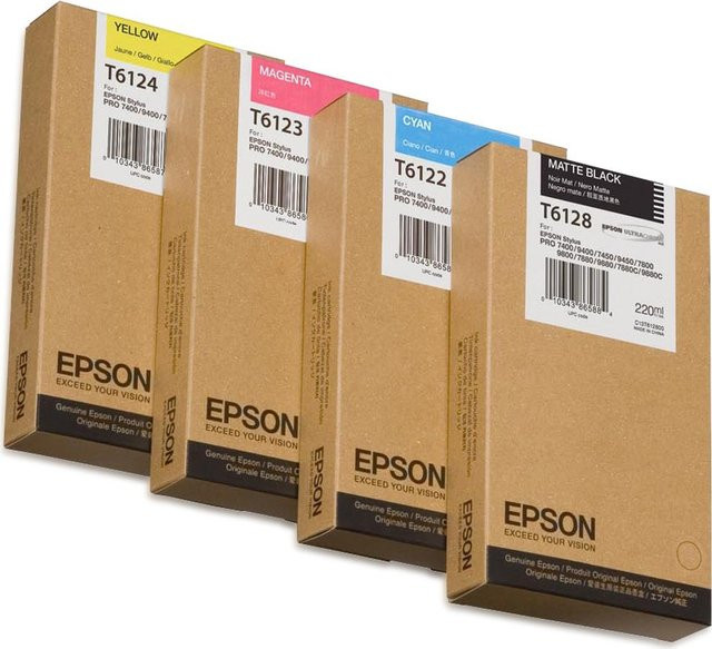 Epson T6128 Original Tintenpatrone Mattschwarz 220 ml für Stylus Pro 7400, 7450, 7800, 7880, 9400, 9450, 9800, 9880 - Bild 1