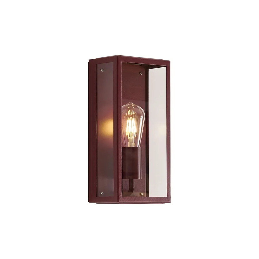 QAZQA Rotterdam Klassische Außenwandleuchte aus Edelstahl und Glas in Berry Red Rot, IP44, dimmbar, E27 - Bild 2