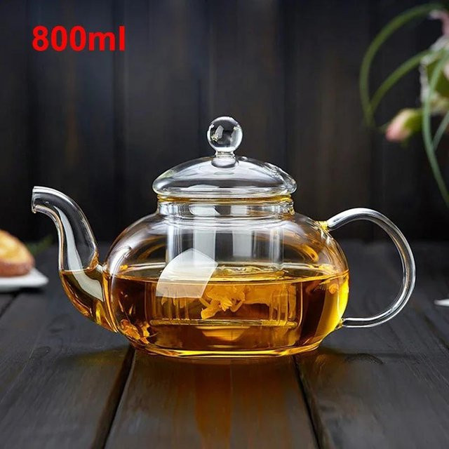 Hitzebeständige Glas Teekanne mit Filter von Yiran bag, transparent, 400 ml oder 1000 ml - Bild 1