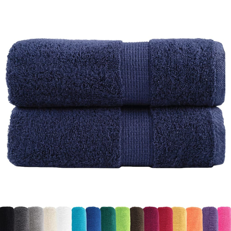 vidaXL Premium-Seiftücher aus Frottee, 2 Stück, Marineblau, B/T: 30 x 30 cm - Bild 3