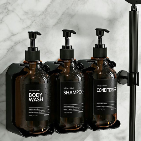 Charmber Duschseifenspender Set für die Wandmontage zur bohrfreien Installation in der Dusche