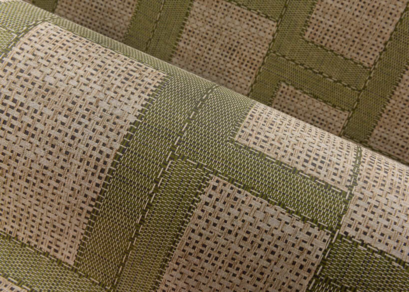Essentials Wallpaper Esparto Africano von Arte in Olive Green, Vlies Tapete mit ethnischem und geometrischem Muster - Bild 2